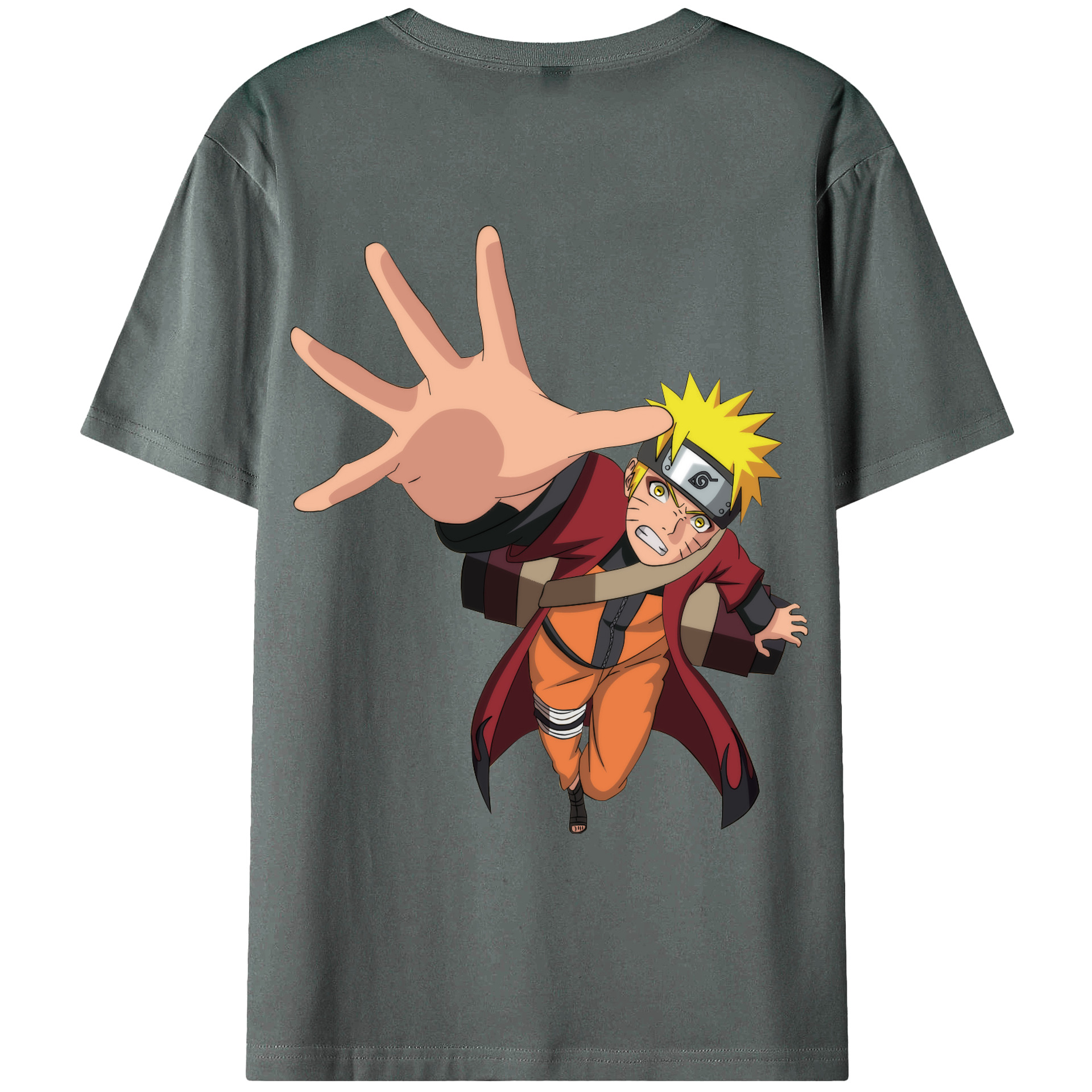 （画像用） NARUTO -ナルト- うずまき ナルト Uzumaki Naruto 綿100％ メンズ半袖Tシャツ（バックプリント） 通気性